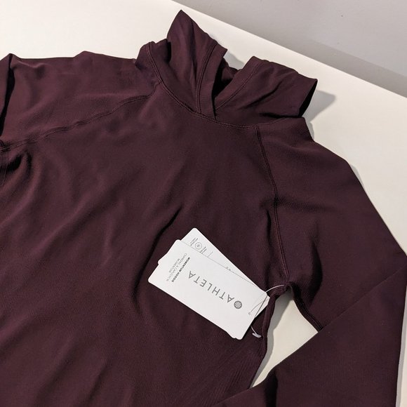 NWT Athleta Momentum Seamless Hoodie, Spiced Cabernet, Small - Picture 12 of 14